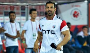John Abraham Cheering His Team At ISL