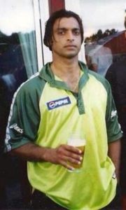 Shoaib Akhtar With A Glass of Beer in His Hand