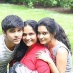 Vikram's wife, son and daughter