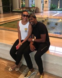 Dwayne Bravo with his girlfriend Regina Ramjit