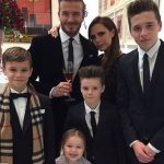 David Beckham with his wife and children