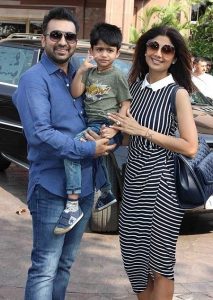 Shilpa Shetty with Raj Kundra ans their son