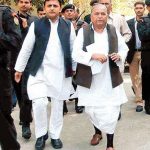 Akhilesh Yadav with his father Mulayam Singh Yadav