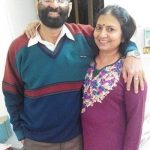 Aditi Sharma with her parents