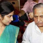 Dimple Yadav with Mulayam Singh Yadav