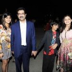 Ananya Birla with her parents and younger brother Aryaman Vikram