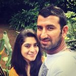 Cheteshwar Pujara with wife Puja