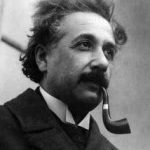 Einstein holding Pipe