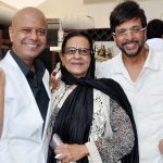 Javed Jaffrey with his Mother Begum Jaffrey and brother Naved Jaffrey
