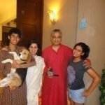 Raajdeep Sardesai with his Wife and Children