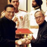 Rajat Sharma receiving Padma Bhusan