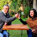 Rajdeep with his wife Sagarika Ghose