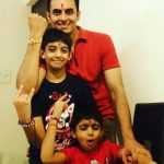 Vinay Jain With His Sons (Elder-Rehaan (Above)), (Ranveer-Younger (Below))