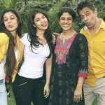 Arjun Sarja with his wife and daughters
