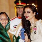 Rekha receiving Padma Shri