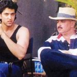 Rakesh Roshan with Hrithik Roshan during the filming of Kaho Naa Pyaar Hai