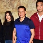 left to right: daughter Pema, wife Gawa, Danny Denzongpa, son Rinzing