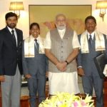 Malavath Poorna with Narendra Modi