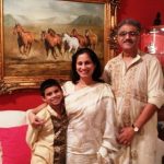 Supriya Vinod with her husband and son