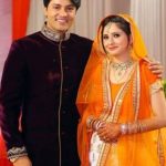 Anas Rashid with his fiancee Heena