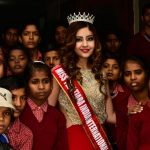 Srishti Kaur with underprivileged children