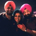 Surilie Gautam with her husband Jasraj Singh Bhatti and her father-in-law Jaspal Bhatti