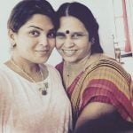 Veda Krishnamurthy with her mother