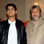 Satya Manjrekar with his father Mahesh Manjrekar, step-mother Medha Manjrekar, and sister Ashwami Manjrekar