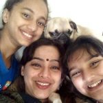 Satya Manjrekar step-mother Medha Manjrekar, half-sister Gauri Ingawale (left), and step-sister Saiee Manjrekar (right)