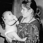 Rajni Tendulkar with baby Sachin Tendulkar