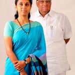 Sharad Pawar with his daughter Supriya Sule