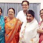 Asha Bhosle (Left) with her siblings