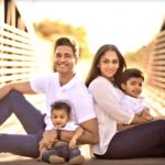 Aditya Rai with his wife and sons