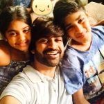 Manish Goel with his daughter and son