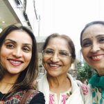 Sarita Joshi with daughter Ketki Dave and Purbi Joshi