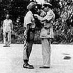 Arjan Singh getting Distinguished Flying Cross (DFC) Pinned By Lord Lord Mountbatten