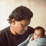 Dishani Chakraborty childhood photo with Mithun Chakraborty