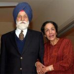 Indian Air Force Marshal Arjan Singh With His Wife
