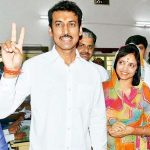 Rajyavardhan Singh Rathore with his wife