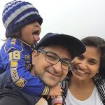 Ashu Sharma with wife and son