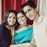 Radha Bhatt with mother and Brother