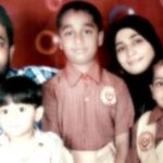Zubair Khan with his wife and children