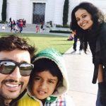 RJ Balaji with his wife and son