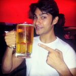 Shresth Kumar drinking beer
