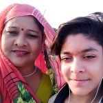 Yogesh Sharma with his mother