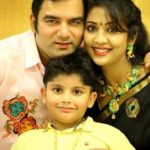 Navya Nair with her husband Santhosh Menon and son Sai Krishna