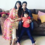 Waseem Mushtaq with his wife Ayesha and son Rayan