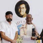 Ilaiyaraaja Receiving Jagjit Singh Memorial Award From Jagjit Singh's Wife Chitra Singh