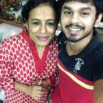 Nandhan Ram with his mother