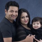 Anubhuti Chauhan with husband and son